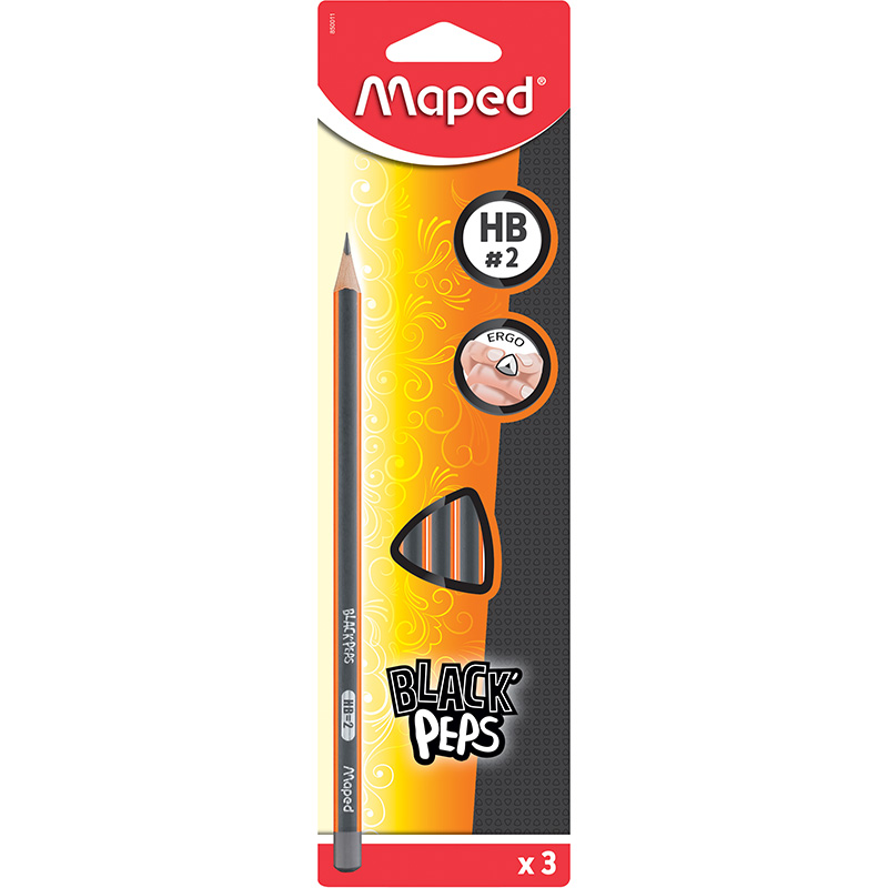 Pencil Graphite HB X 3 Blister MAPED 850011